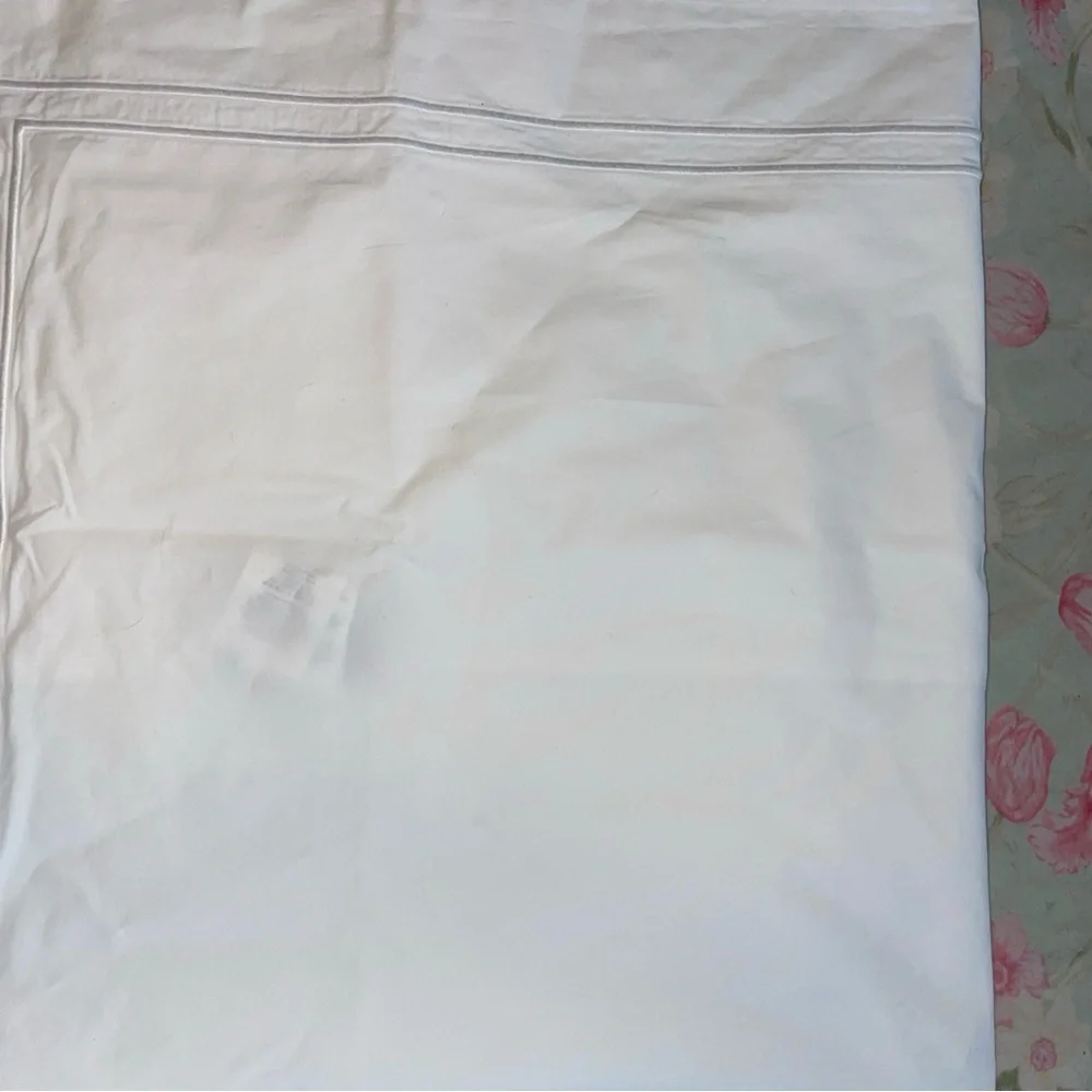 COPY - Williams Sonoma Home White Embroidered Border Cotton Euro Pillow Sham It…